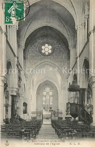 AK / Ansichtskarte Beaumont sur Oise Interieur de l Eglise Beaumont sur Oise