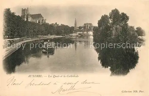 AK / Ansichtskarte Auxerre Les Quais de l Yonne et la Cathedrale Auxerre