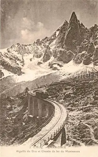 AK / Ansichtskarte Chamonix Aiguille du Dru et Chemin de fer du Montenvers Alpes Francaises Chamonix