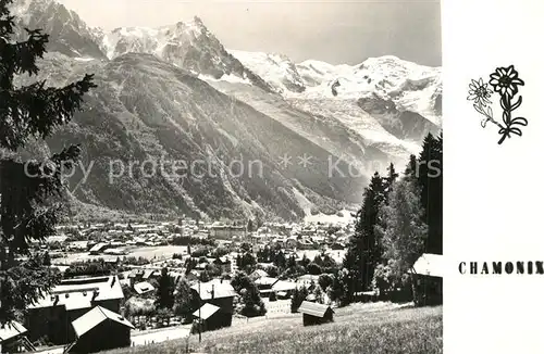 AK / Ansichtskarte Chamonix Panorama la ville et le Mont Blanc vus du Belvedere Chamonix