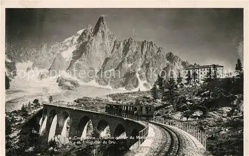 AK / Ansichtskarte Chamonix Chemin de fer du Montenvers Aiguille du Dru Alpes Francaises Chamonix