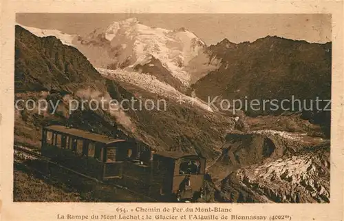 AK / Ansichtskarte Chamonix Chemin de Fer du Mont Blanc Rampe du Mont Lachat Glacier Aiguille de Bionnassay Chamonix