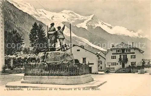 AK / Ansichtskarte Chamonix Monument de Saussure et le Mont Blanc Alpes Francaises Chamonix