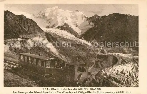 AK / Ansichtskarte Chamonix Chemin de fer du Mont Blanc Rampe du Mont Lachat Glacier Aiguille de Bionnassay Alpes Francaises Chamonix