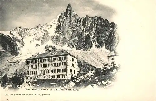 AK / Ansichtskarte Chamonix Hotel du Montenvers Aiguille du Dru Alpes Francaises Chamonix