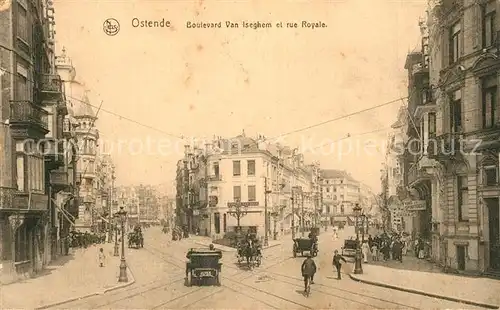 AK / Ansichtskarte Ostende_Oostende Boulevard Van Iseghem et rue Royale 