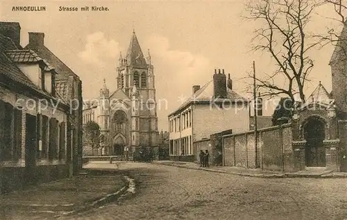 AK / Ansichtskarte Annoeullin Strasse mit Kirche Feldpostkarte Annoeullin
