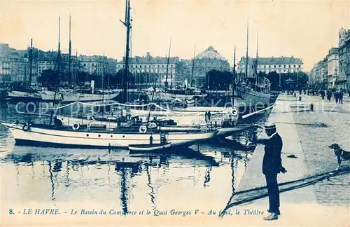 AK / Ansichtskarte Le_Havre Bassin du Commerce et le Quai Georges V Theatre Le_Havre