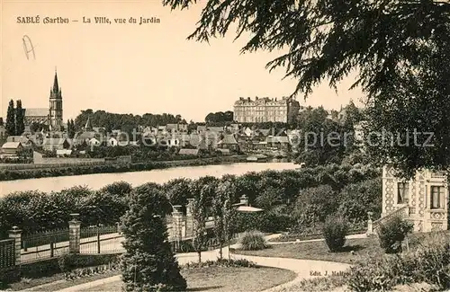 AK / Ansichtskarte Sable sur Sarthe Ville vue du Jardin Sable sur Sarthe