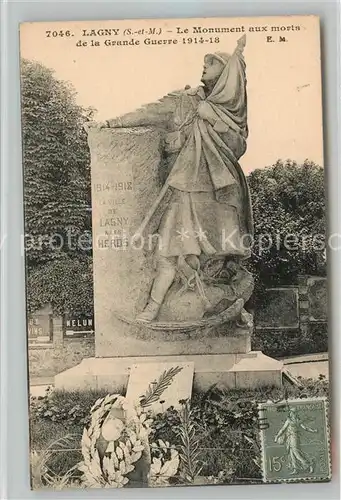 AK / Ansichtskarte Lagny sur Marne Le Monument aux morts de la Grande Guerre 1914 18 Lagny sur Marne