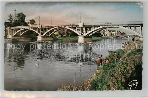 AK / Ansichtskarte Lagny sur Marne La Marne et le Pont Maunoury Lagny sur Marne