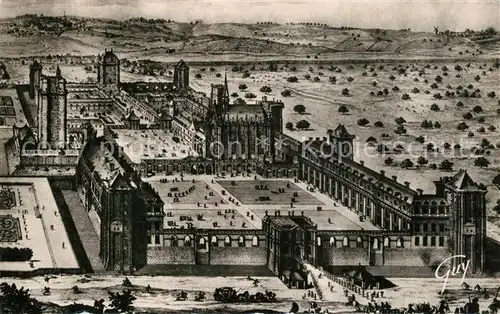 AK / Ansichtskarte Vincennes Vue perspective du chateau d apres une estampe du XVIIe siecle Kuenstlerkarte Vincennes