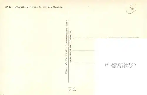 AK / Ansichtskarte Chamonix Panorama Aiguille Verte vue du Col des Montets Chamonix