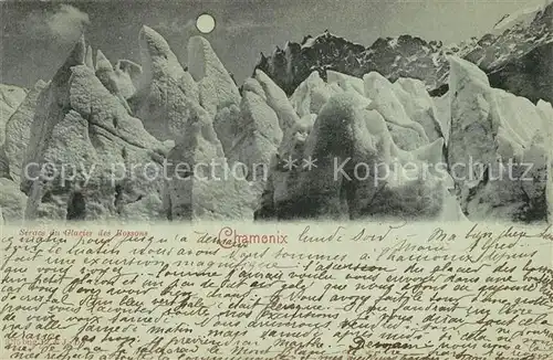 AK / Ansichtskarte Chamonix Seracs du Glacier des Bossons Alpes Francaises au clair de lune Chamonix