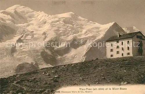 AK / Ansichtskarte Les_Praz Chalet Plan Praz et le Mont Blanc Alpes Francaises Les_Praz