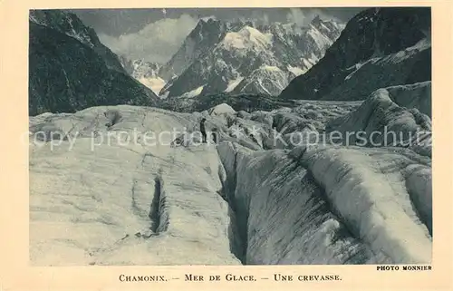 AK / Ansichtskarte Chamonix Mer de Glace Une Crevasse Chamonix
