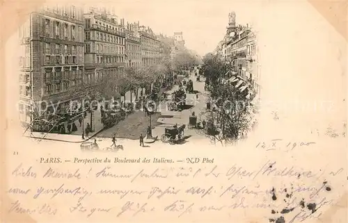 AK / Ansichtskarte Paris Perspective du Boulevard des Italiens Paris