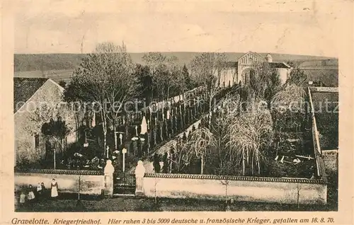 AK / Ansichtskarte Gravelotte_Moselle Kriegerfriedhof  Gravelotte_Moselle