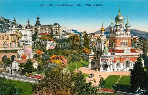 AK / Ansichtskarte Nice_Alpes_Maritimes La Cathedrale Russe Parc Imperial Nice_Alpes_Maritimes