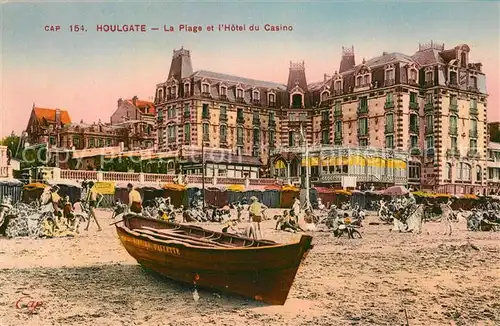 AK / Ansichtskarte Houlgate Strand Hotel du Casino Ruderboot Promenade Houlgate