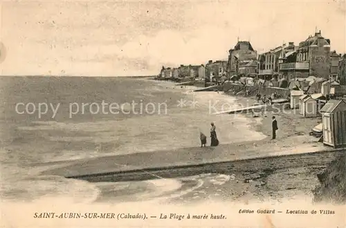 AK / Ansichtskarte Saint Aubin sur Mer_Calvados Strand Promenade Saint Aubin sur Mer