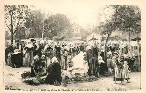AK / Ansichtskarte Finistere_Region Markttreiben Kuenstlerkarte Finistere_Region