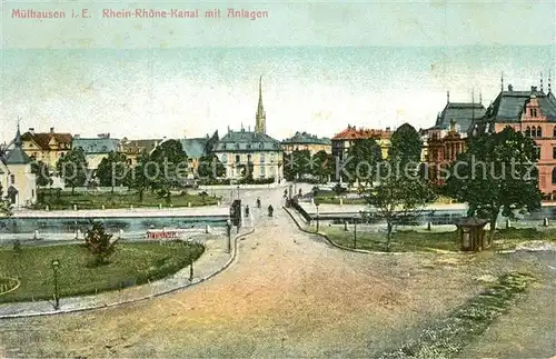 AK / Ansichtskarte Mulhouse_Muehlhausen Rhein Rhone Kanal Panorama Mulhouse Muehlhausen