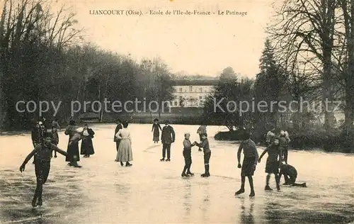 AK / Ansichtskarte Liancourt Schlittschuhlaeufer Schule Ile de France Liancourt