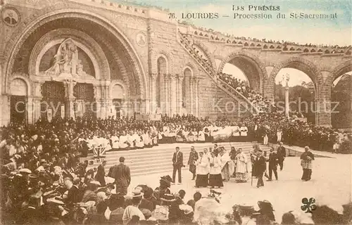 AK / Ansichtskarte Lourdes_Hautes_Pyrenees Procession du Saint Sacrament Lourdes_Hautes_Pyrenees