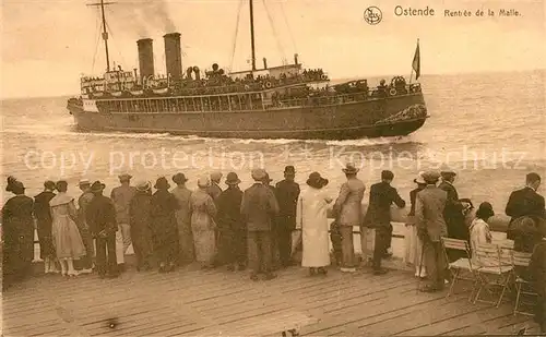 AK / Ansichtskarte Ostende_Oostende Rentree de la Malle 