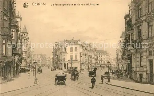 AK / Ansichtskarte Ostende_Oostende De Van Iseghemiaan en de Koninklijkestraat 