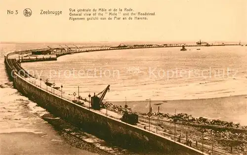 AK / Ansichtskarte Zeebrugge Vue generale du Mole et de la Rade Zeebrugge