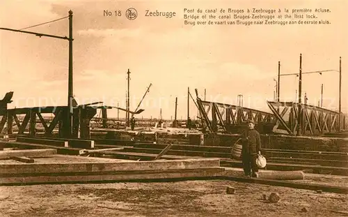 AK / Ansichtskarte Zeebrugge Pont du canal de Bruges a Zeebrugge a la premiere ecluse Zeebrugge