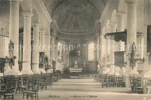 AK / Ansichtskarte Menin Interieur de l Eglise Menin