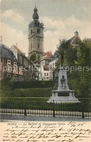 AK / Ansichtskarte Mons_Belgien Le Beffroi et Monument Dolez Mons Belgien