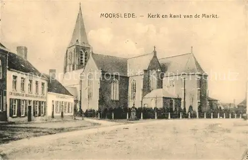 AK / Ansichtskarte Moorslede Kerk en kant van de Markt Moorslede