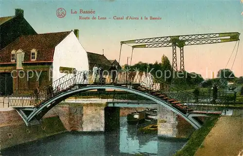 AK / Ansichtskarte La_Bassee Route de Lens Canal dAires a la Bassee La_Bassee