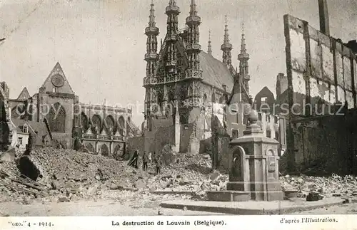 AK / Ansichtskarte Louvain_Flandre La destruction de Louvain Louvain_Flandre
