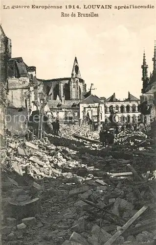 AK / Ansichtskarte Louvain_Flandre apres lincendie Rue Bruxelles Louvain_Flandre