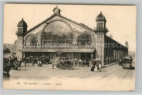 AK / Ansichtskarte Le_Havre La Gare Pferdekutschen Strassenbahn Le_Havre