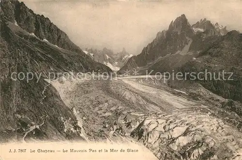 AK / Ansichtskarte Chamonix Mauvais Pas et la Mer de Glace Alpes Francaises Chamonix