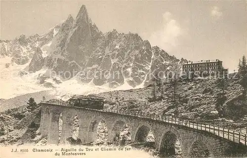 AK / Ansichtskarte Chamonix Aiguille du Dru et Chemin de fer du Montenvers Hotel Alpes Francaises Chamonix