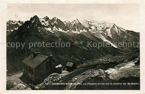 AK / Ansichtskarte La_Flegere Chalet et vue sur la Chaine du Mont Blanc Alpes Francaises 