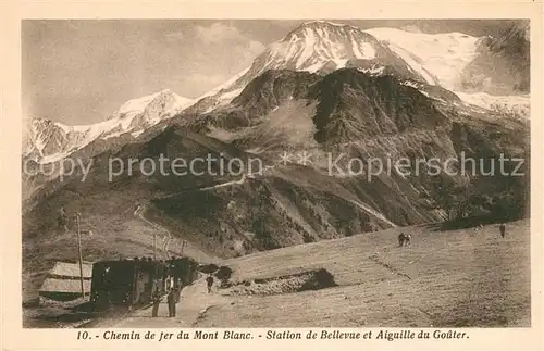 AK / Ansichtskarte Chamonix Chemin de fer du Mont Blanc Station de Bellevue Aiguille du Goûter Alpes Francaises Chamonix