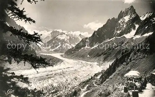 AK / Ansichtskarte Chamonix Panorama Mer de Glace les Jorasses et les Charmoz vues du Sentier des Crevasses Alpes Francaises Chamonix