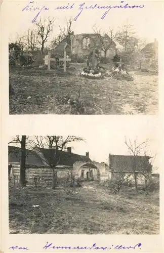 AK / Ansichtskarte Elsass_Alsace Kirchenruine Friedhof Elsass Alsace