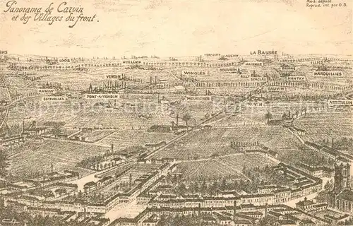 AK / Ansichtskarte Carvin Panorama Kuenstlerkarte Carvin