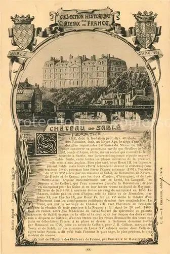 AK / Ansichtskarte Sable sur Sarthe Chateau Chronik Sable sur Sarthe