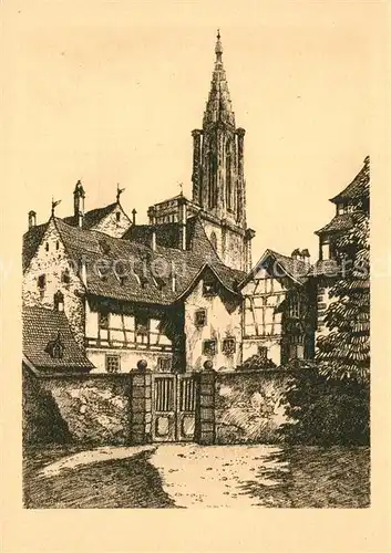 AK / Ansichtskarte Alt_Strassburg Am Sankt Magdalenenplatz Zeichnung Klippstiehl Alt_Strassburg