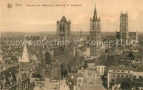 AK / Ansichtskarte Gent_Gand_Flandre Panorama St Niklaaskerk Belfort en St Baafskerk Gent_Gand_Flandre
